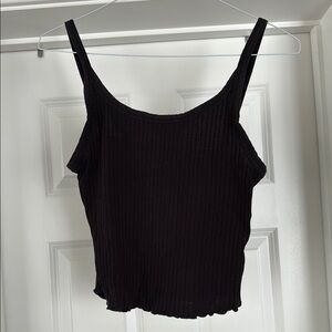 Black Ribbed Women's Top